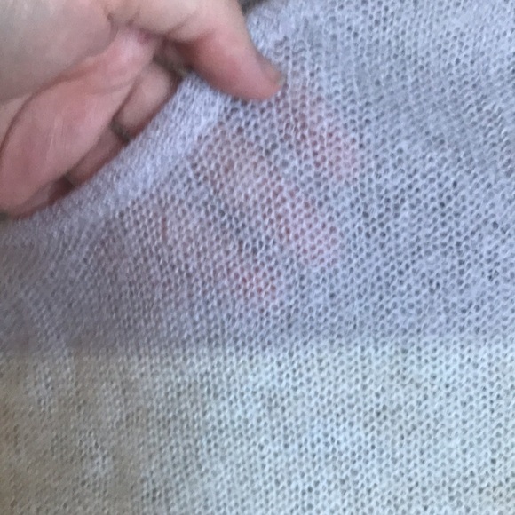 Free People Pastel sheer knit sweater. Mohair blend. Lavender and cream. size S. - Picture 3 of 5